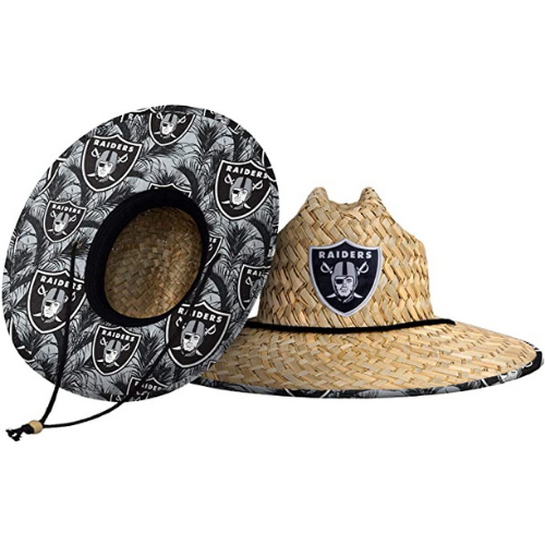 raiders new era straw hat