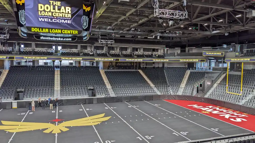 An arena view of the Lee's Family Forum arena in Henderson Nevada