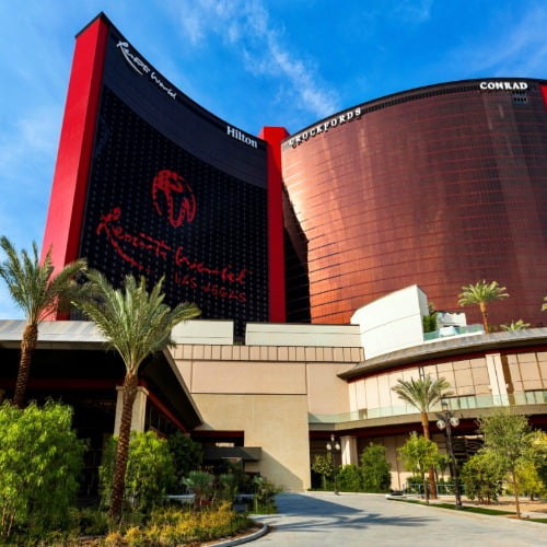An exterior view of Resorts World in Las Vegas