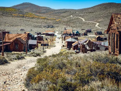 This is a photo of the remaining buildings in Bodie Ghost Town