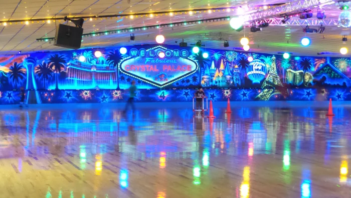 This is a picture of the skate floor at Crystal Palace Roller Skating Rink in Las Vegas