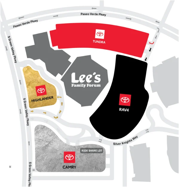 This is a map for the Lees Family Forum parking lots in Henderson