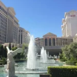 These are the water fountains in front of Caesars Palace Las Vegas. They were installed in 1962.