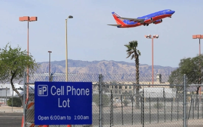 This is the Las Vegas Airport Cell Phone lot