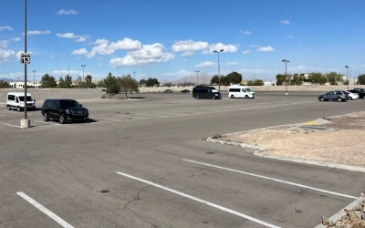 This is the Las Vegas Airport Park and Ride lot on Gilespie and Sunset