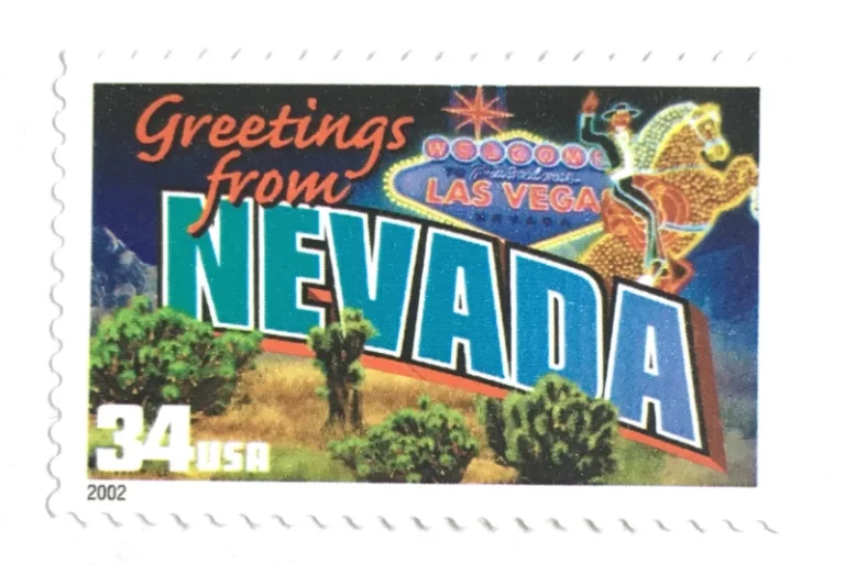 A Las Vegas Nevada Postcard 34-cent US Stamp