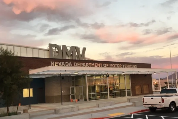 This is a picture of the Nevada Department of Motor Vehicles located at 2621 E Sahara Ave Las Vegas NV 89104