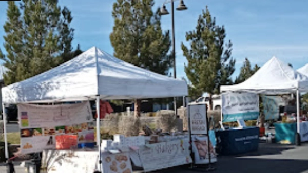 These are vendor tents at the Skye Canyon Farmers Market in Las Vegas