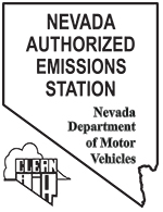 Nevada authorized emission stations map logo