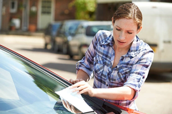 A woman discovers that her car got a parking ticket in Las Vegas