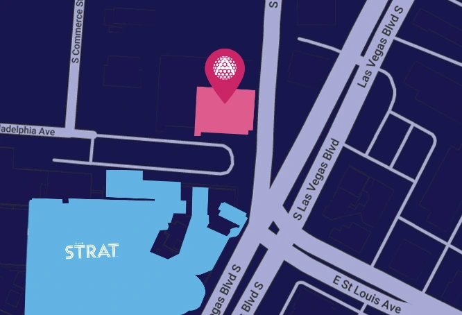 A Map of Atomic Golf Las Vegas location and parking area