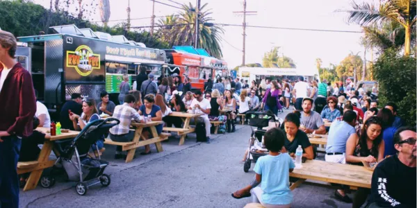 A gathering of Food Trucks at a Las Vegas Event