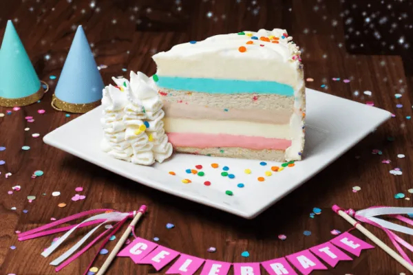 A free slice of birthday cake at Cheesecake Factory in Las Vegas