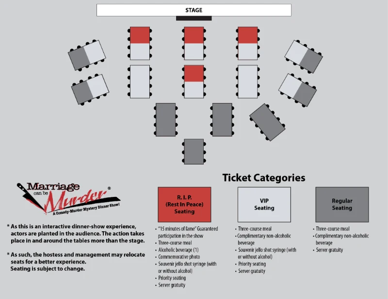 Marriage Can Be Murder Showroom Seating Map