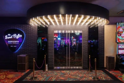 Plaza Hotel Sand Dollar Lounge Downtown Las Vegas entrance doors