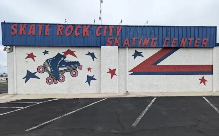 The exterior building of Skate Rock City Roller Skating Rink in Las Vegas