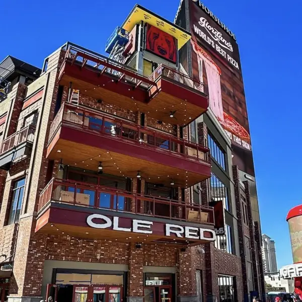 An exterior view of the Ole Red Las Vegas Bar and Restaurant at the Grand Bazaar Shops